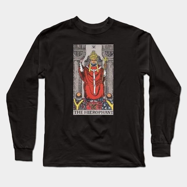 Tarot Deck - Major Arcana - V - The Hierophant Long Sleeve T-Shirt by sezinun